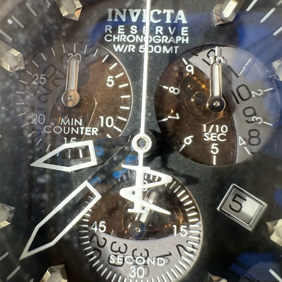 Invicta Men's 52mm Reserve Subaqua Black/Gold SS Chronograph Quartz Watch 5215 - Picture 13 of 14